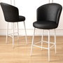 Hanah Home Uras Taburetes de Bar Negro y Blanco (2 Piezas)
